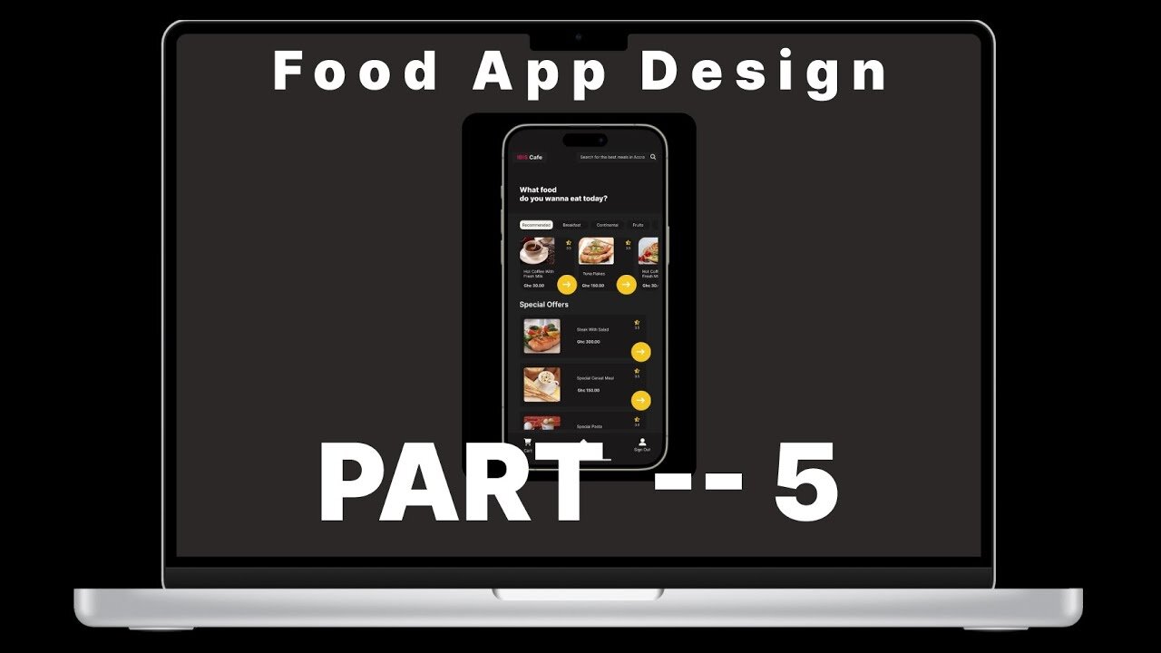 Food App Design in Figma | Delivery Mobile App UI/UX Design | Figma Tutorial --- PART 5