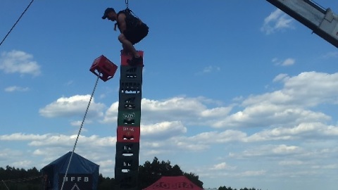 Beer crate climbing challenge