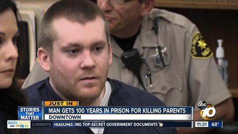 Man sentenced 100 years to life for killing parents