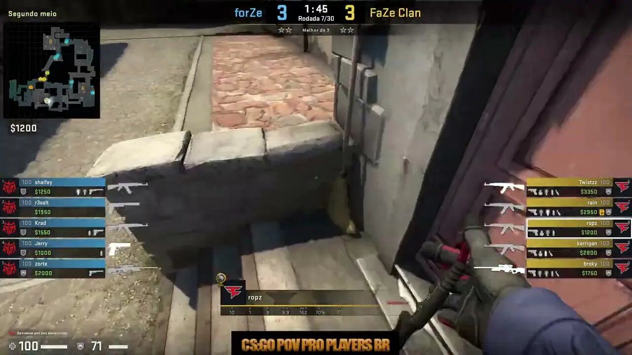 CSGO POV FaZe ropz (33/13) vs FORZE (Inferno) @ ESL Pro League Season 17