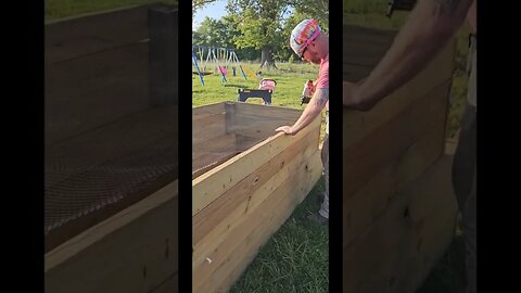 a trick for the raised beds #farm #homestead #video #garden #gardening #shorts