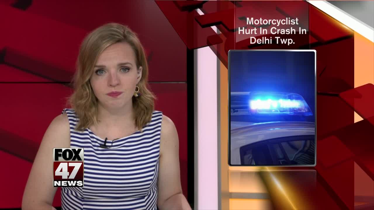 Motorcyclist hurt in crash