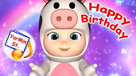 Happy Birthday to You! Cartoon song for kids. Yarmin St