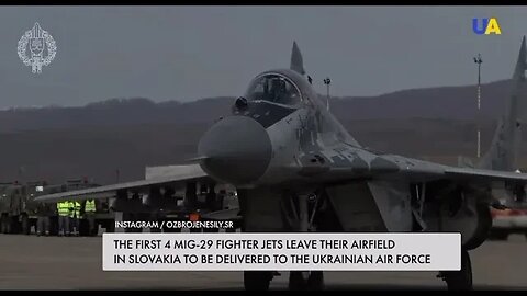 Slovak Mig 29 fighter jets takeoff to land in Ukraine