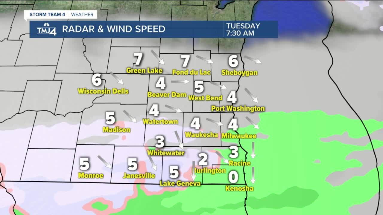 Sprinkles and flurries forecasted to continue into Tuesday morning