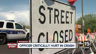 Phoenix officer still in critical condition after crash