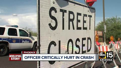 Phoenix officer still in critical condition after crash