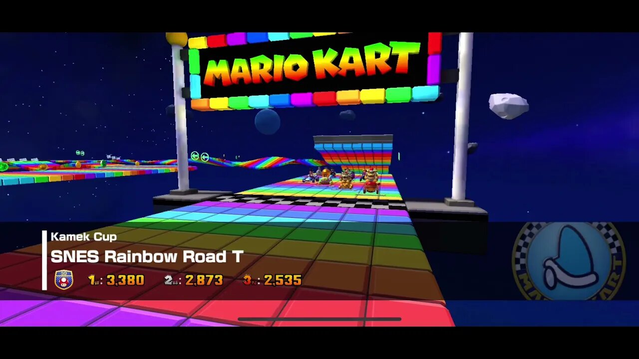 Mario Kart Tour - SNES Rainbow Road T Gameplay & OST