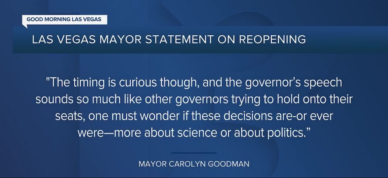Las Vegas mayor statement on reopening