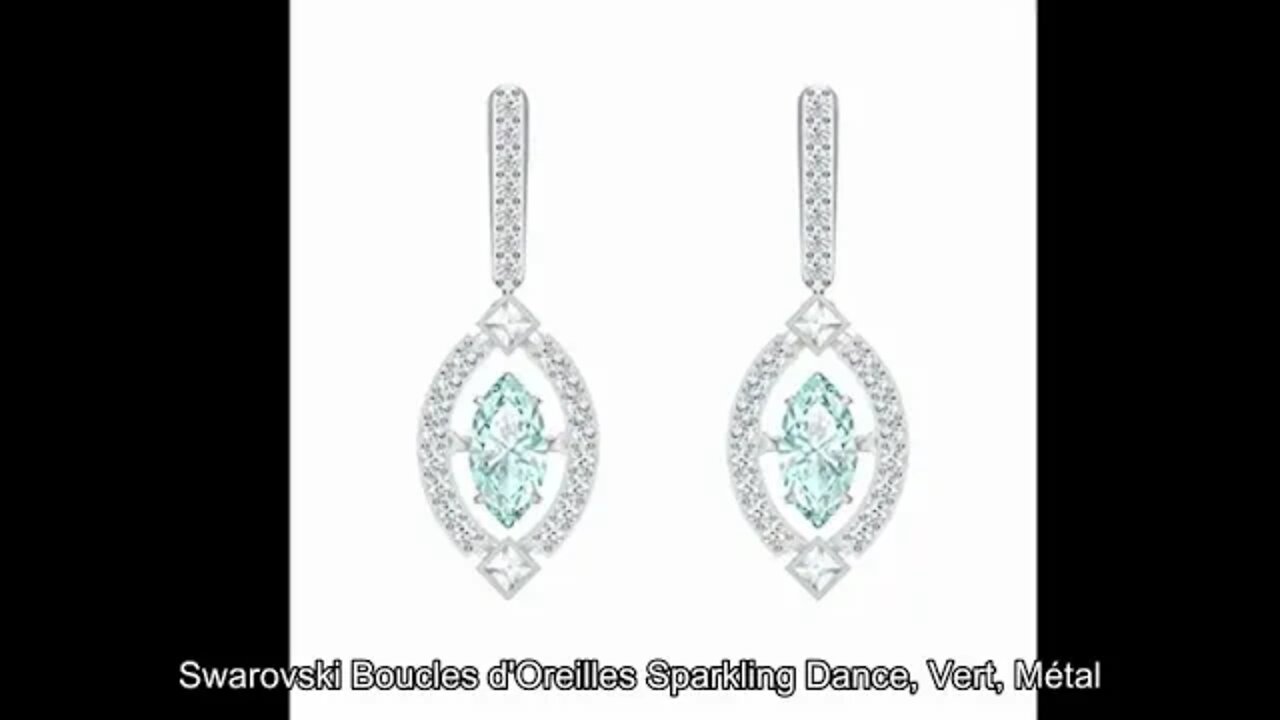 Swarovski Boucles d'Oreilles Sparkling Dance, Vert, Métal Rhodié