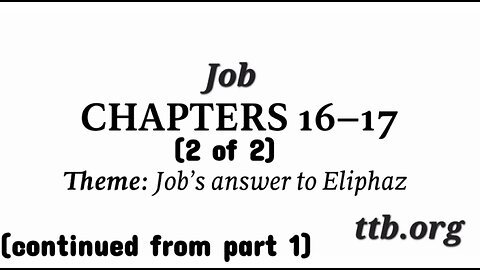 Job Chapters 16-17 (Bible Study) (2 of 2)