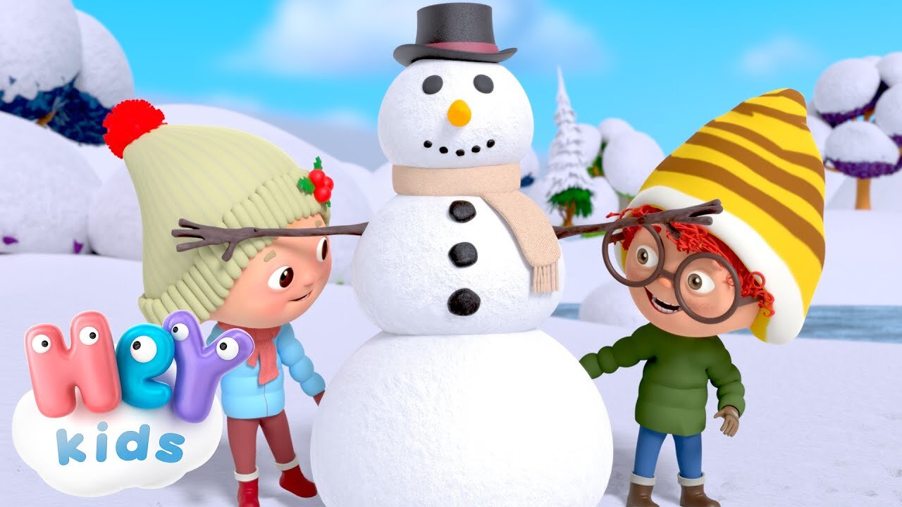 Let's build a Snowman! 2024 ☃️❄️ - Winter Song for Kids - HeyKids Nursery Rhymes