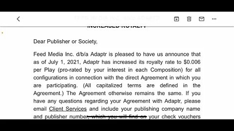 Adaptr has increased its royalty rate to $0.006 per Play