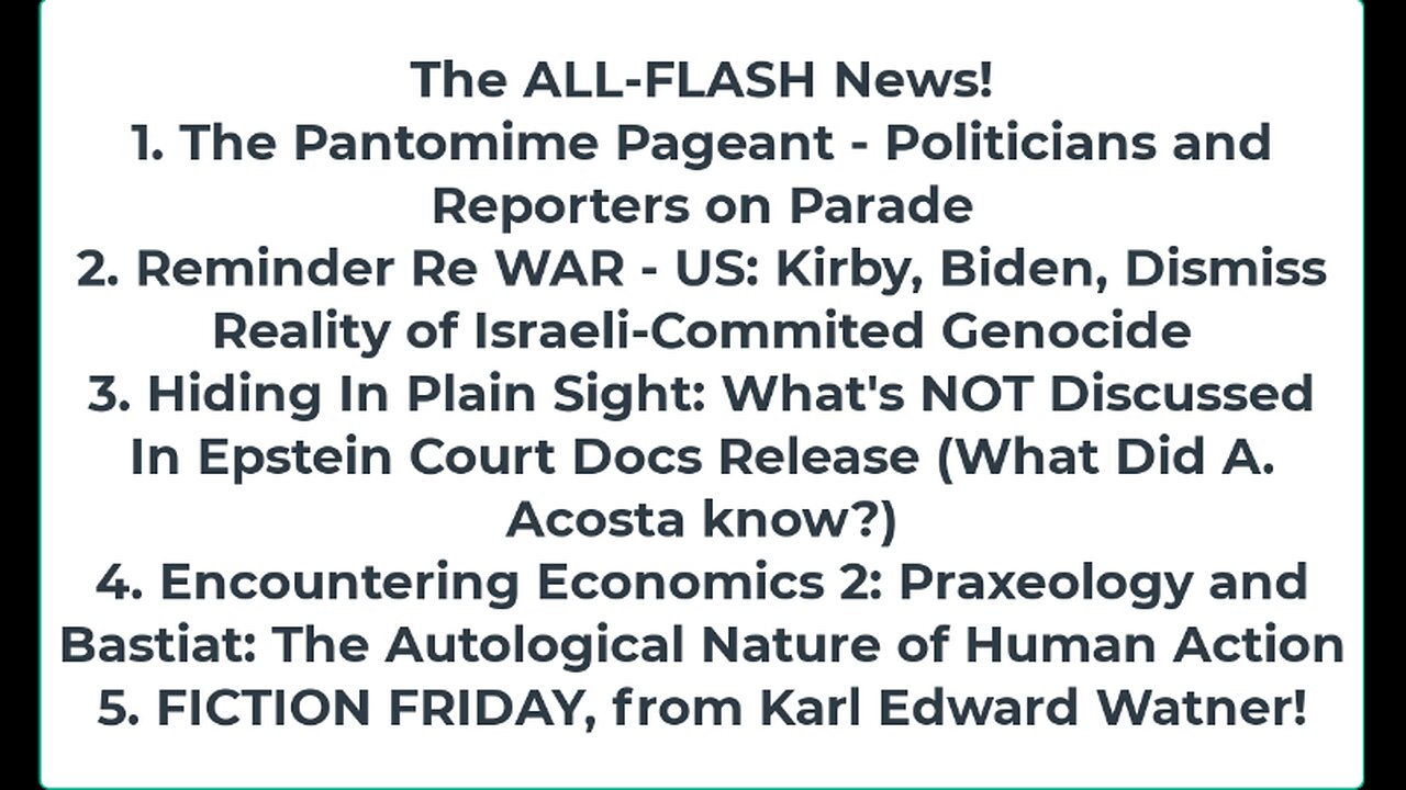 Liberty Conspiracy LIVE 1-5-24! Political Pantomime 4 Prez! War: The Obvious, The Insidious, Epstein