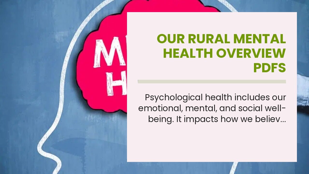 Our Rural Mental Health Overview PDFs