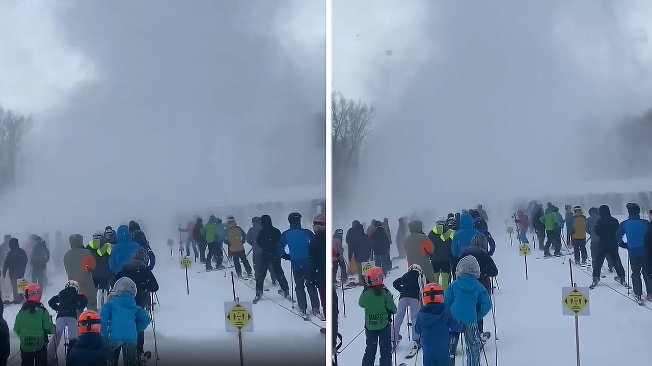 Snow twister in Vermont totally engulfs skiers