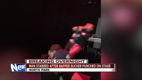 Man stabbed after rapper punched at concert