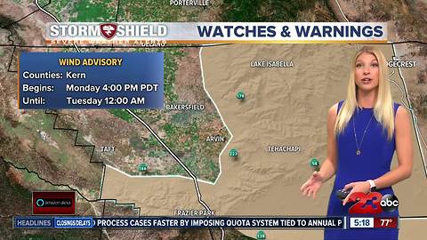 Strong winds tonight in the mountains and desert