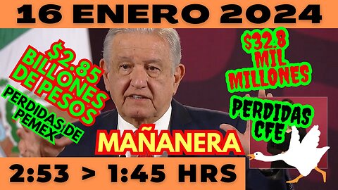 💩🐣👶 AMLITO | Mañanera *Martes 16 de enero 2024* | El gansito veloz 2:53 a 1:45.