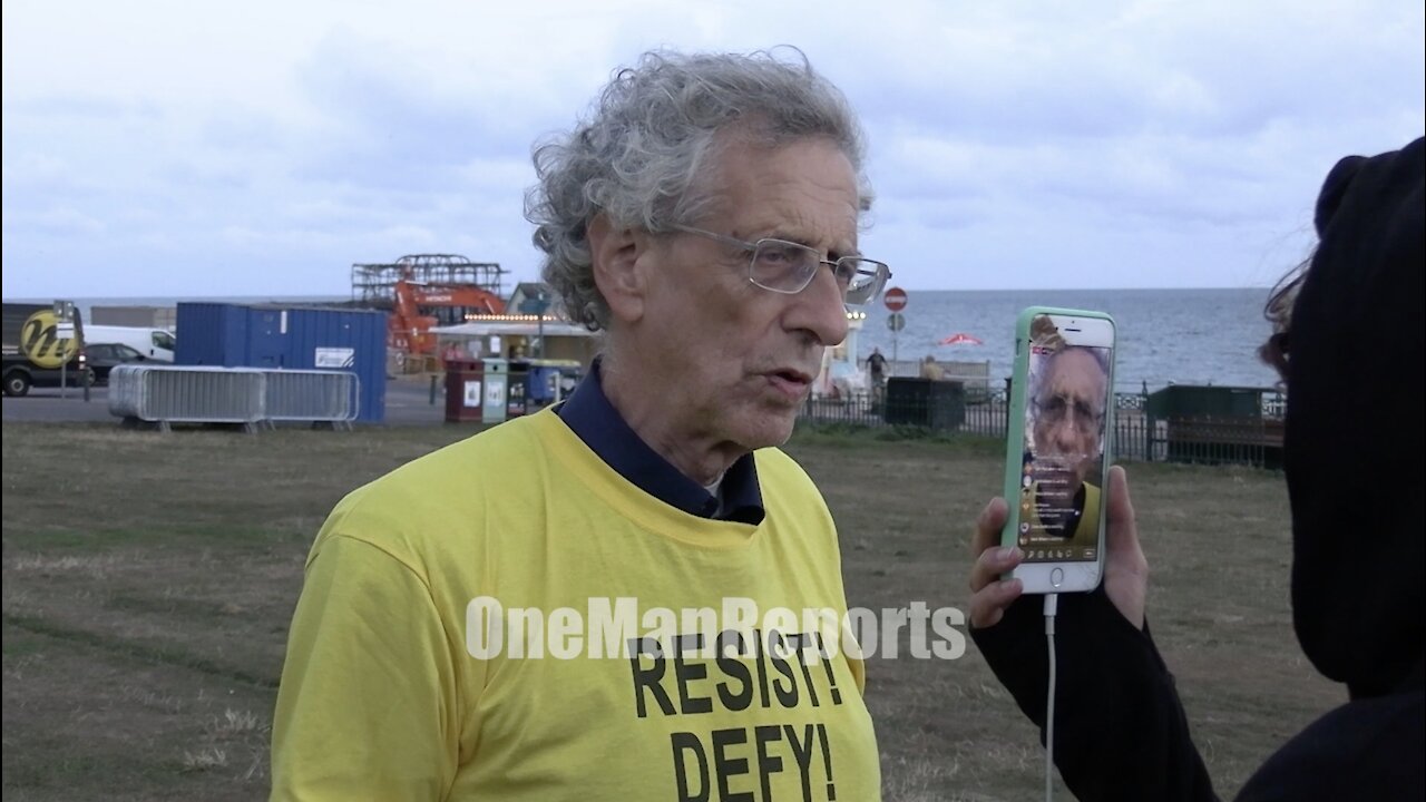 Piers Corbyn explains assault on "The World Transformed" in Brighton.