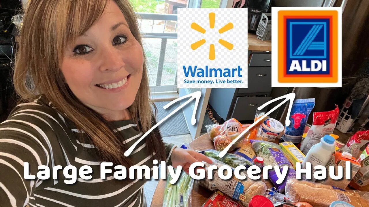 LARGE FAMILY GROCERY HAUL | Trying Out The Delivery Service | WALMART & ALDI