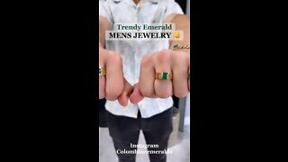 Mens Green Colombian emerald birthstone fine luxury jewelry designs for sale