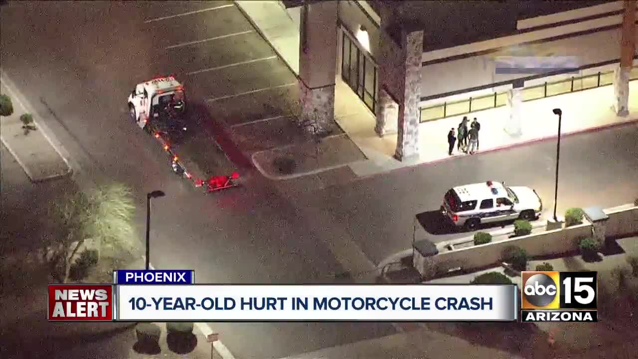 Child injured in car vs. motorcycle crash in Phoenix