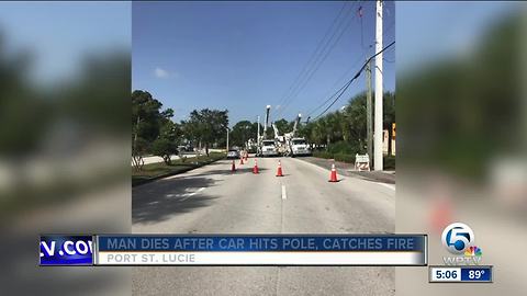 Fiery single-car crash kills Port St. Lucie man