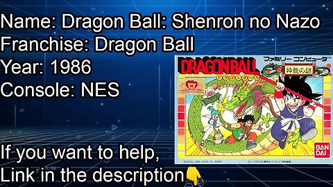 Dragon Ball: Shenron no Nazo | 1986 | NES