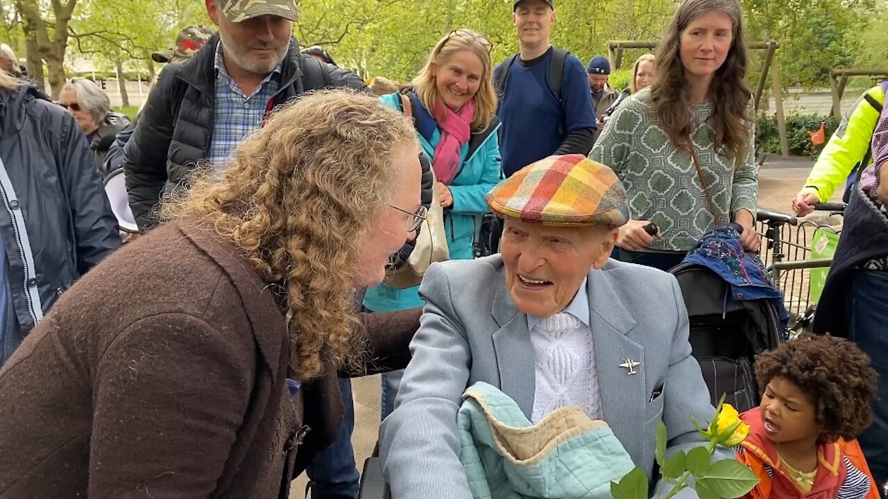 DOLORES CAHILL with 100 Year Old Protester Ron!