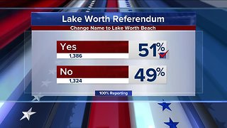 Lake Worth referendum changes name to Lake Worth Beach