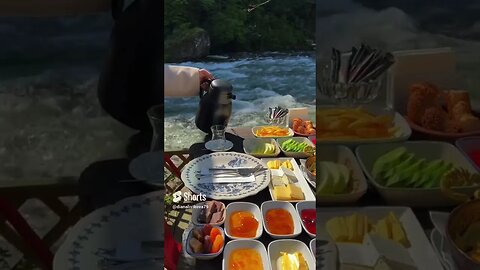 Beautiful place for relax! 👍💯 #relax #beautiful #peace #tiktok #river #breakfast #shorts