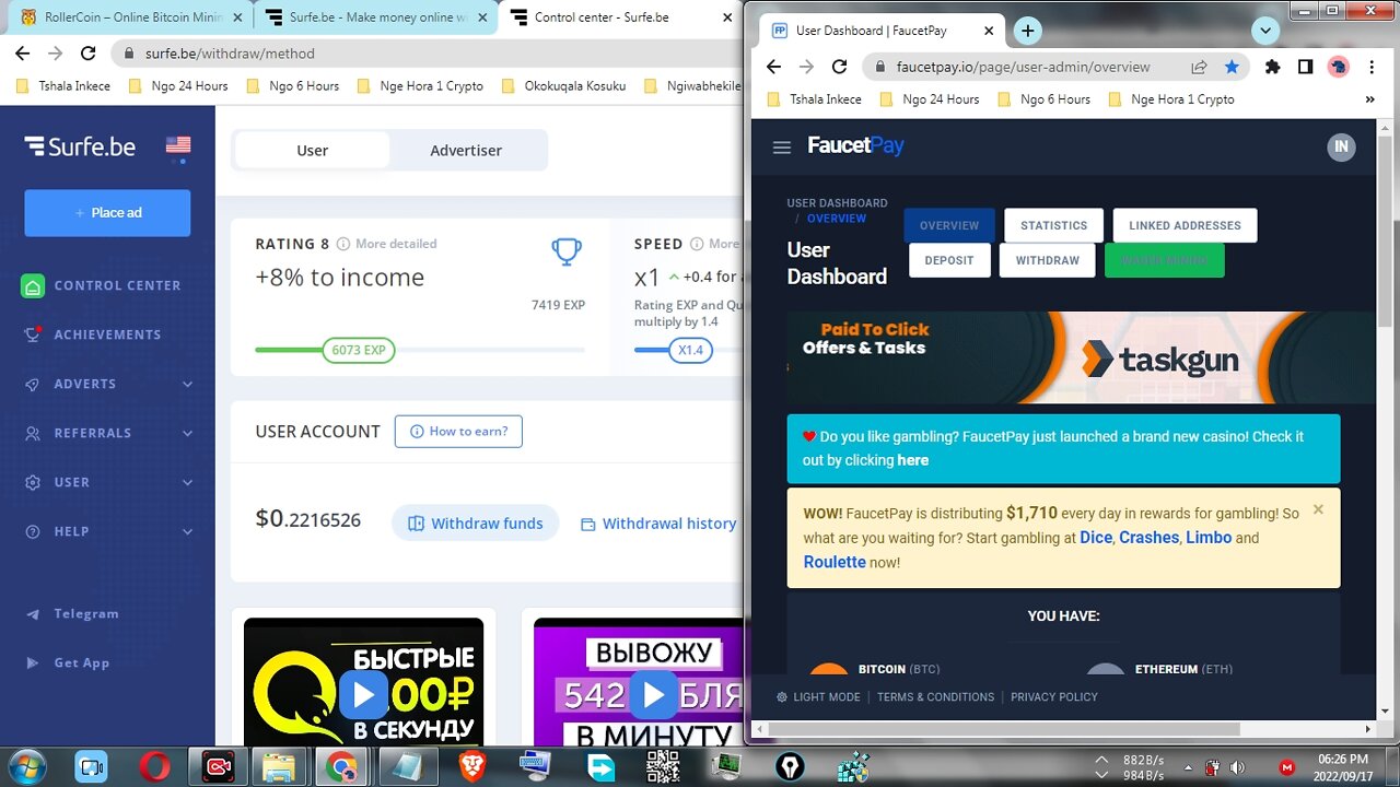 How To Make Free Money By Viewing Adverts At Surfe.be And Withdraw At FaucetPay Instantly