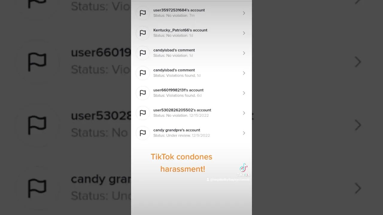 #tiktok condones #cyberbullying #harassment #gangstalking