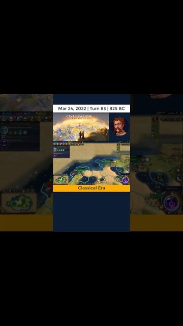 #oneturnadaychallenge #civ6 – Turn 83 - CLASSICAL INFRASTRUCTURE! #shorts