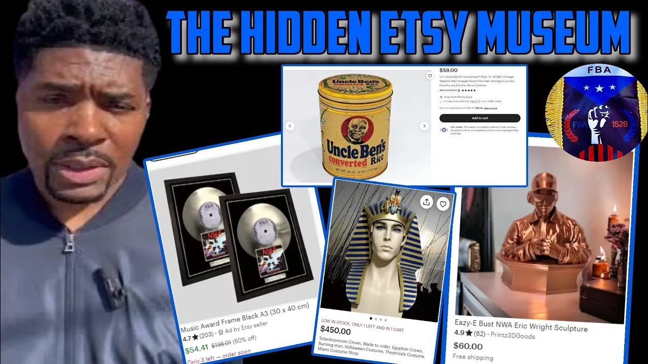 Tariq Nasheed and Items from Etsy (shopping website) Exposed at The Hidden History Museum.