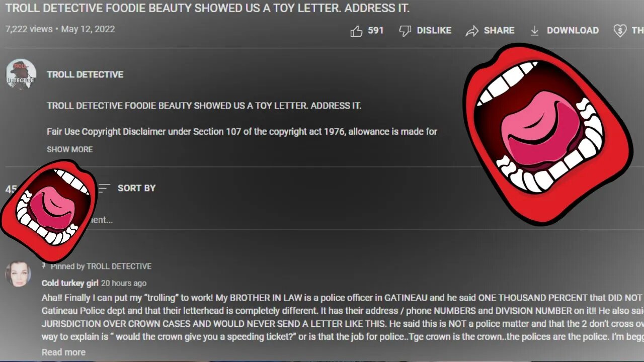 Comment Pinned By Troll Detective May Allegedly Prove Foodie Beauty Letter Form Po(ice Fake SOUND