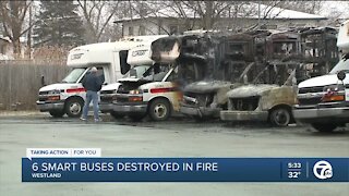 Fire destroys six SMART buses in Westland