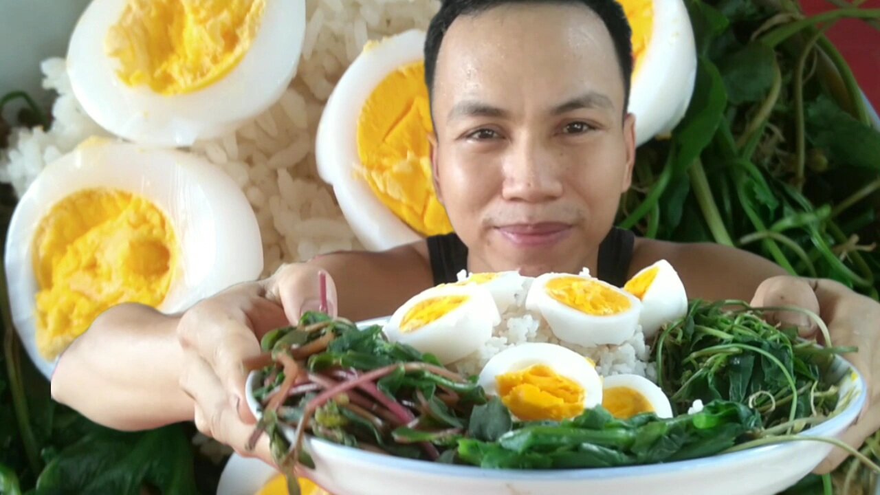 Purslane, Centella asiatica,malabar spinach,boiled eggs