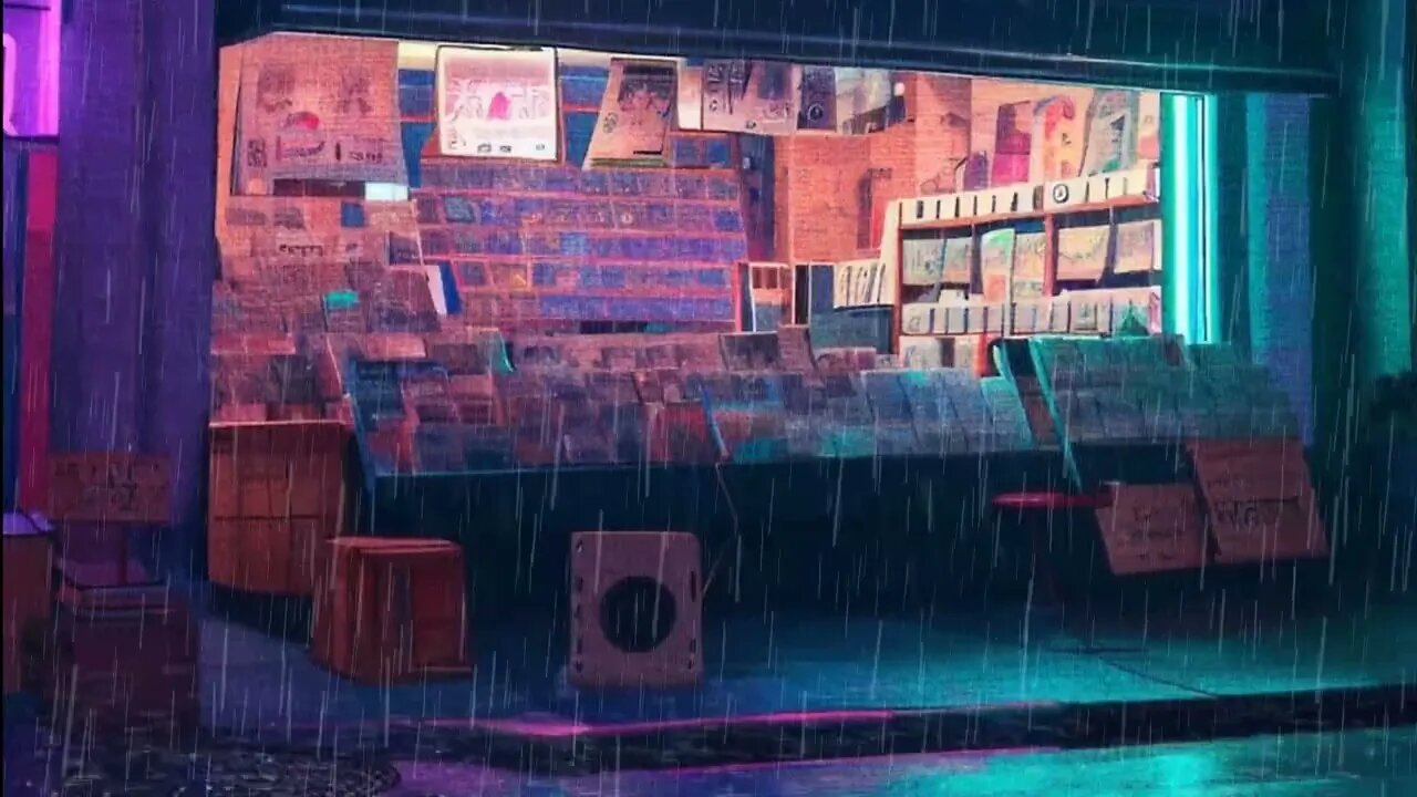 POV 🌧️ You Get Lost in Dreamy Cozy Bookstore on a Rainy Day in NYC | Lofi Beats and Neon Ambience📚🎧☕