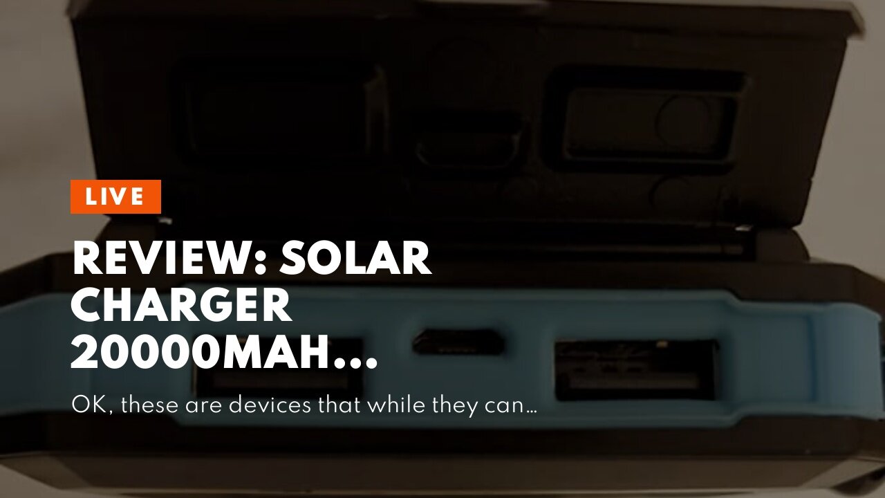 Review: Solar Charger 20000mAh Portable Solar Power Bank Waterproof External Backup Battery Pow...