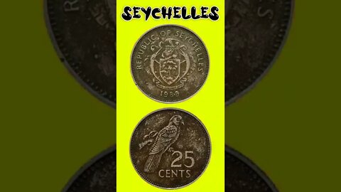 Seychelles 25 Cents 1989.#shorts #coinnotesz