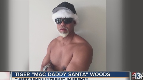 Tiger Woods posts "Mack Daddy Santa" pic