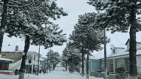 Winter drive through Erseka Albania