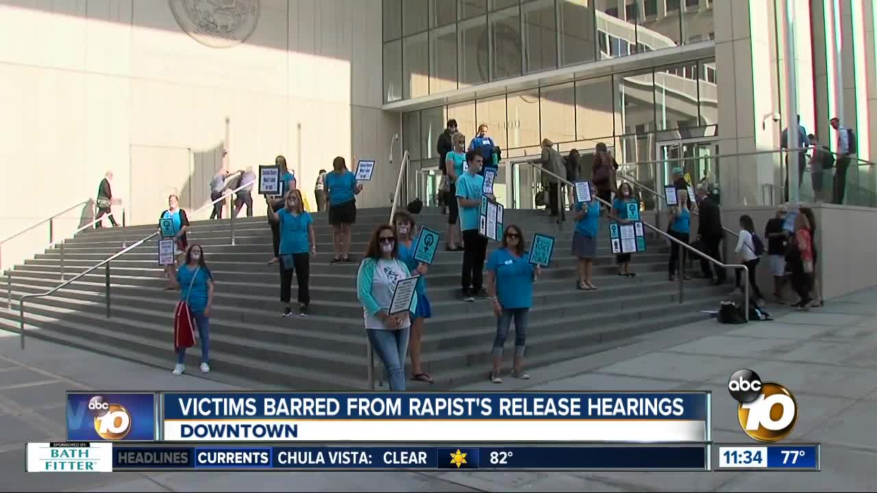 Victims barred from rapist's release hearings