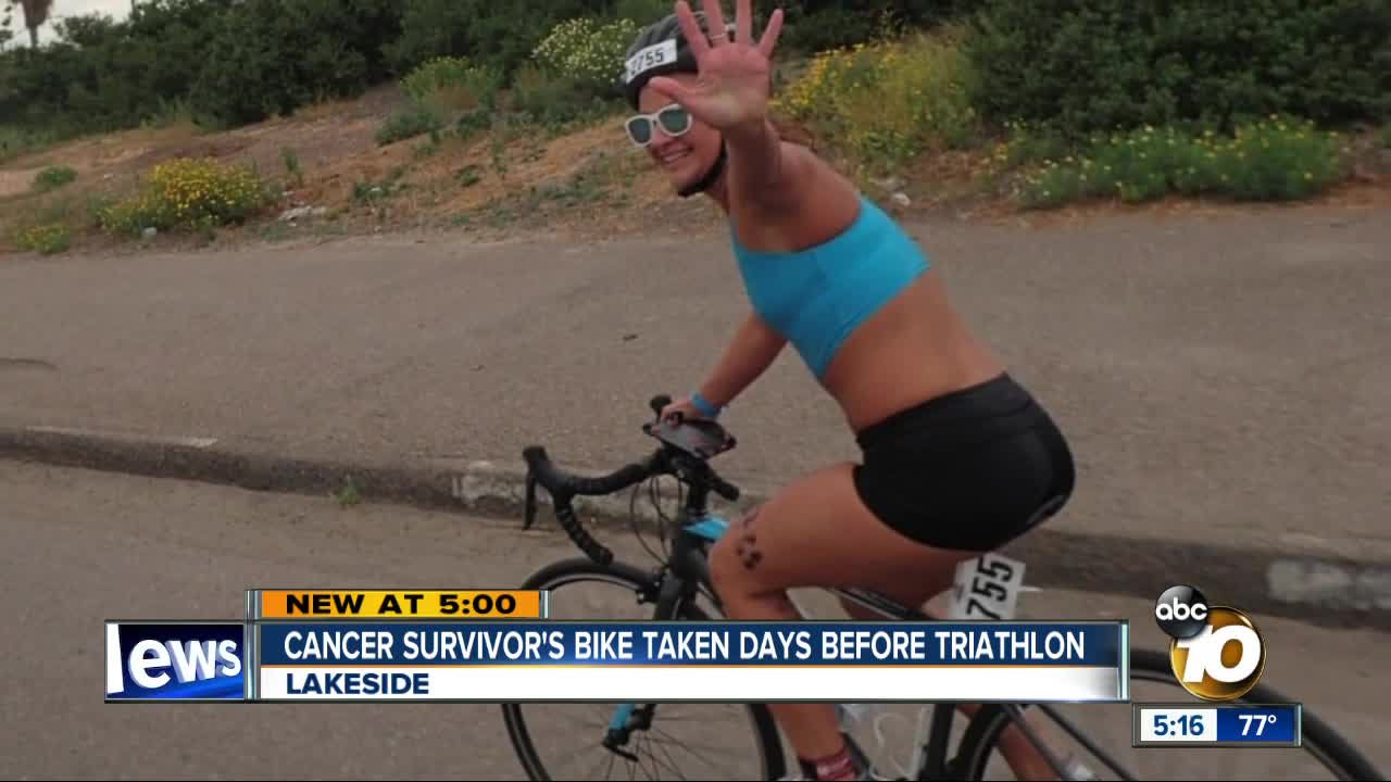 Lakeside cancer survivor's bike taken days before triathlon