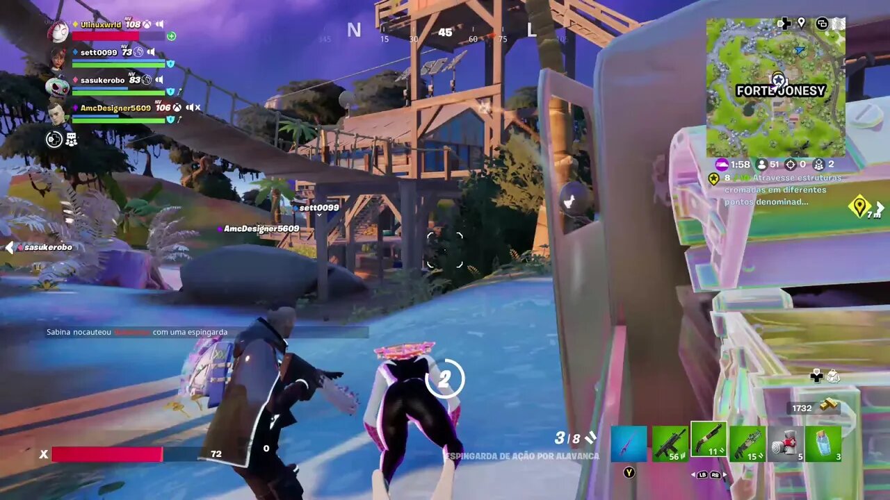 Fortnite -atravessando estruturas cromadas....
