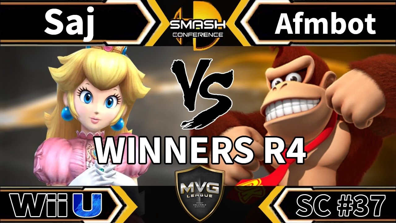 Saj (Peach) vs. Afmbot (Donkey Kong) - SSB4 Winners R4 - Smash Conference 37