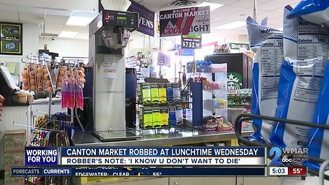 Canton Market robbed midday Wednesday