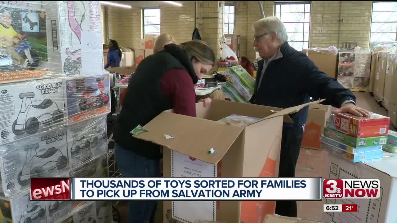 Thousands of toys sorted for families to pick up from Salvation Army